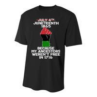 Juneteenth 1865 American African Freedom Day Youth Performance Sprint T-Shirt