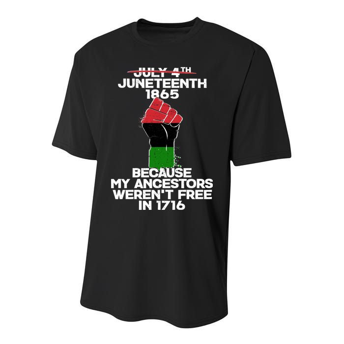 Juneteenth 1865 American African Freedom Day Youth Performance Sprint T-Shirt