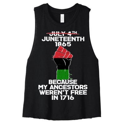 Juneteenth 1865 American African Freedom Day Women's Racerback Cropped Tank