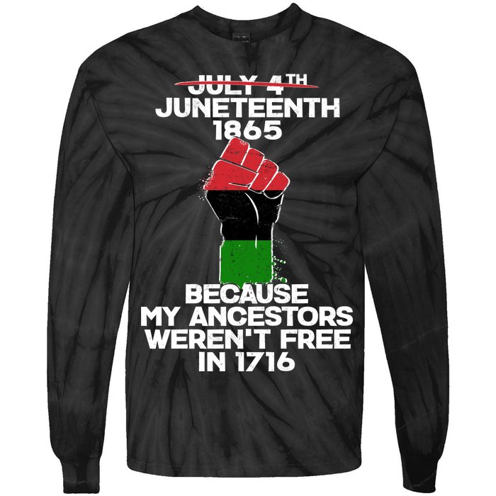 Juneteenth 1865 American African Freedom Day Tie-Dye Long Sleeve Shirt