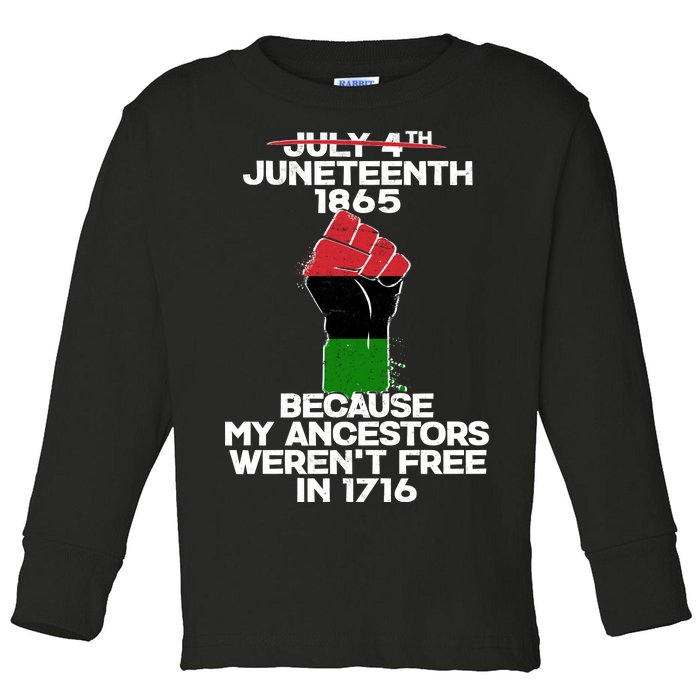 Juneteenth 1865 American African Freedom Day Toddler Long Sleeve Shirt