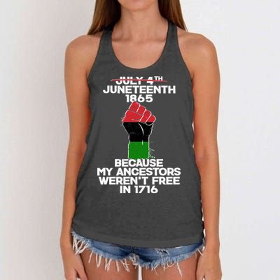 Juneteenth 1865 American African Freedom Day Women's Knotted Racerback Tank