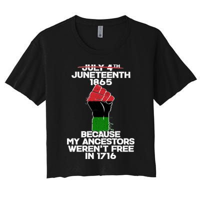 Juneteenth 1865 American African Freedom Day Women's Crop Top Tee