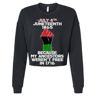 Juneteenth 1865 American African Freedom Day Cropped Pullover Crew