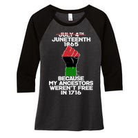 Juneteenth 1865 American African Freedom Day Women's Tri-Blend 3/4-Sleeve Raglan Shirt