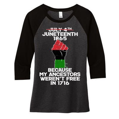 Juneteenth 1865 American African Freedom Day Women's Tri-Blend 3/4-Sleeve Raglan Shirt