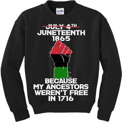 Juneteenth 1865 American African Freedom Day Kids Sweatshirt