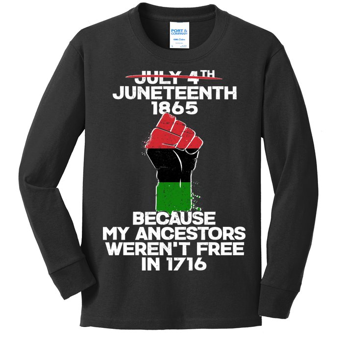 Juneteenth 1865 American African Freedom Day Kids Long Sleeve Shirt