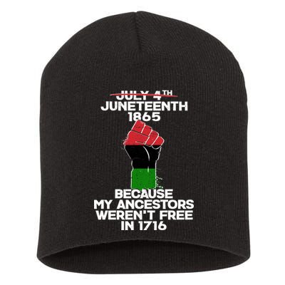 Juneteenth 1865 American African Freedom Day Short Acrylic Beanie