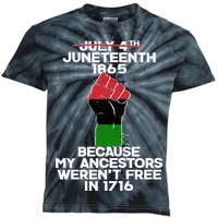 Juneteenth 1865 American African Freedom Day Kids Tie-Dye T-Shirt