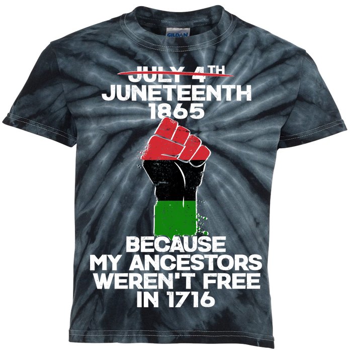 Juneteenth 1865 American African Freedom Day Kids Tie-Dye T-Shirt