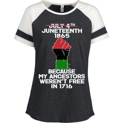 Juneteenth 1865 American African Freedom Day Enza Ladies Jersey Colorblock Tee