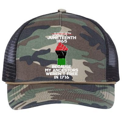 Juneteenth 1865 American African Freedom Day Retro Rope Trucker Hat Cap