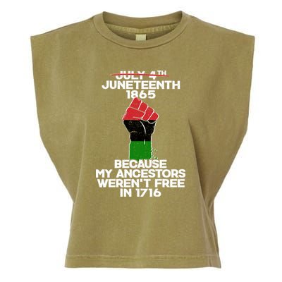 Juneteenth 1865 American African Freedom Day Garment-Dyed Women's Muscle Tee