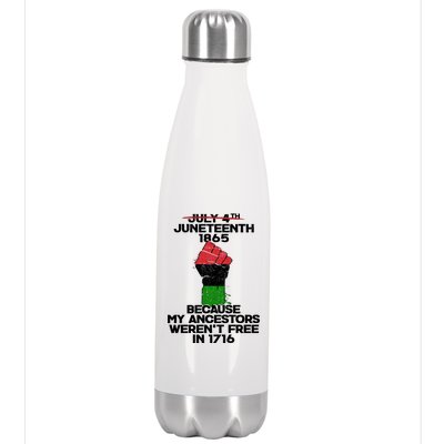 Juneteenth 1865 American African Freedom Day Stainless Steel Insulated Water Bottle