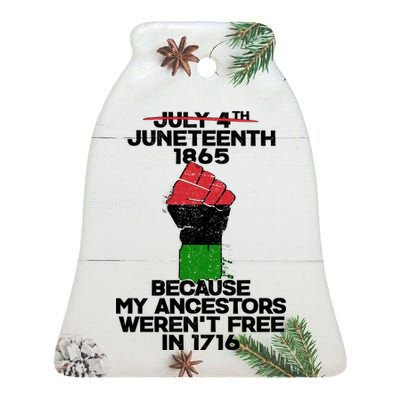 Juneteenth 1865 American African Freedom Day Ceramic Bell Ornament