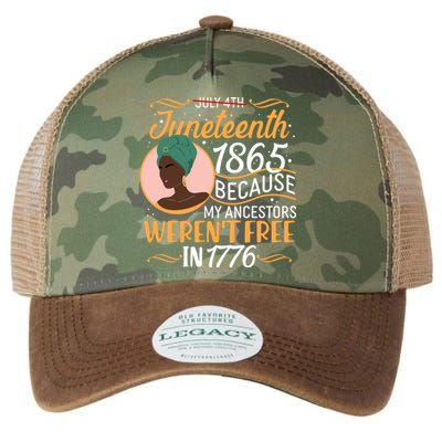 Juneteenth 1865 Because My Ancestors Weren't Free In 1776 Legacy Tie Dye Trucker Hat