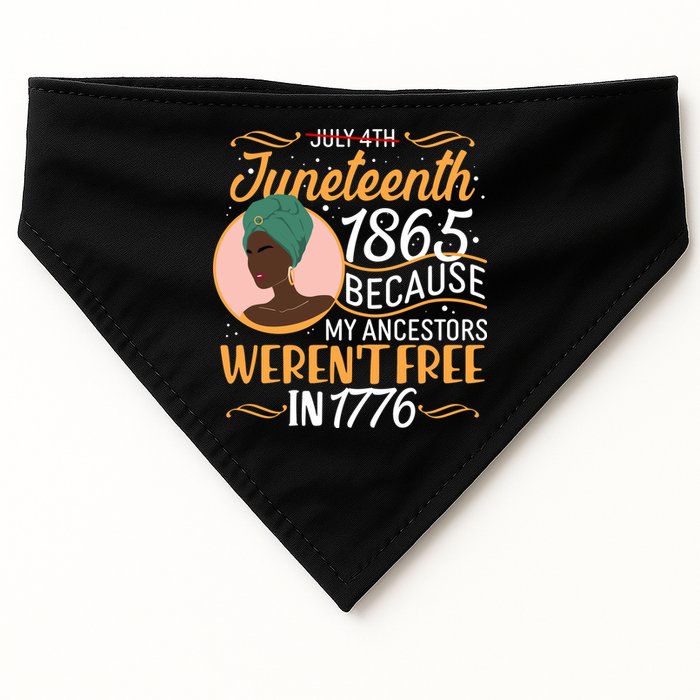 Juneteenth 1865 Because My Ancestors Weren't Free In 1776 USA-Made Doggie Bandana