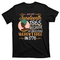 Juneteenth 1865 Because My Ancestors Weren't Free In 1776 T-Shirt