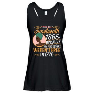 Juneteenth 1865 Because My Ancestors Weren't Free In 1776 Ladies Essential Flowy Tank