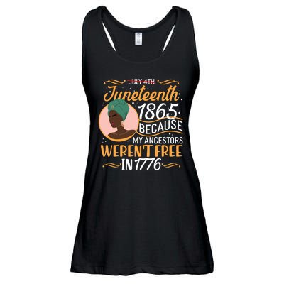 Juneteenth 1865 Because My Ancestors Weren't Free In 1776 Ladies Essential Flowy Tank