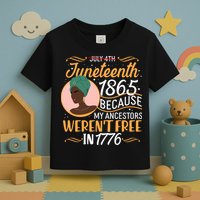 Juneteenth 1865 Because My Ancestors Weren't Free In 1776 Toddler T-Shirt