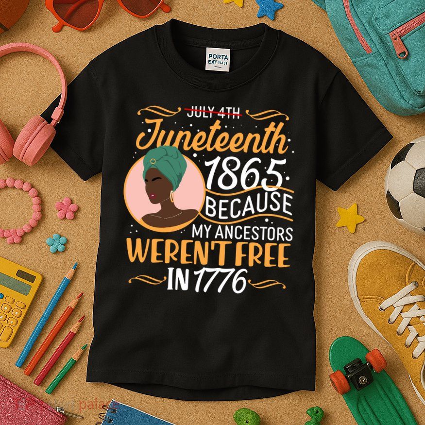 Juneteenth 1865 Because My Ancestors Weren't Free In 1776 Kids T-Shirt