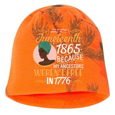 Juneteenth 1865 Because My Ancestors Weren't Free In 1776 Kati - Camo Knit Beanie