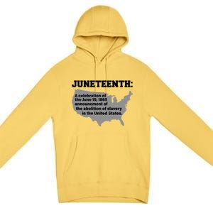 Juneteenth 1865 Celebrates Black African American Premium Pullover Hoodie