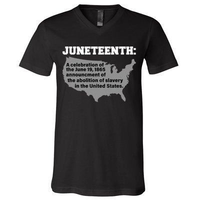 Juneteenth 1865 Celebrates Black African American V-Neck T-Shirt