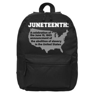 Juneteenth 1865 Celebrates Black African American 16 in Basic Backpack