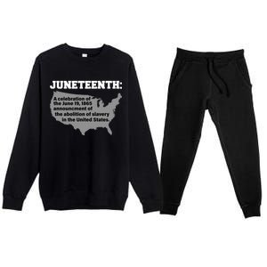 Juneteenth 1865 Celebrates Black African American Premium Crewneck Sweatsuit Set