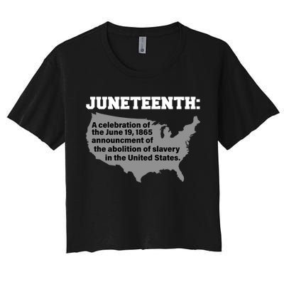 Juneteenth 1865 Celebrates Black African American Women's Crop Top Tee