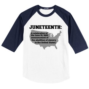 Juneteenth 1865 Celebrates Black African American Baseball Sleeve Shirt