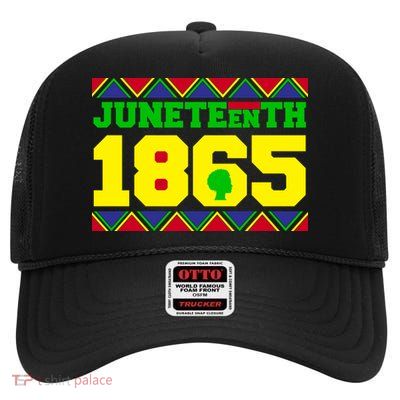 Juneteenth 1865 Independence Day High Crown Mesh Back Trucker Hat