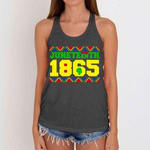 Juneteenth 1865 Independence Day Women's Knotted Racerback Tank