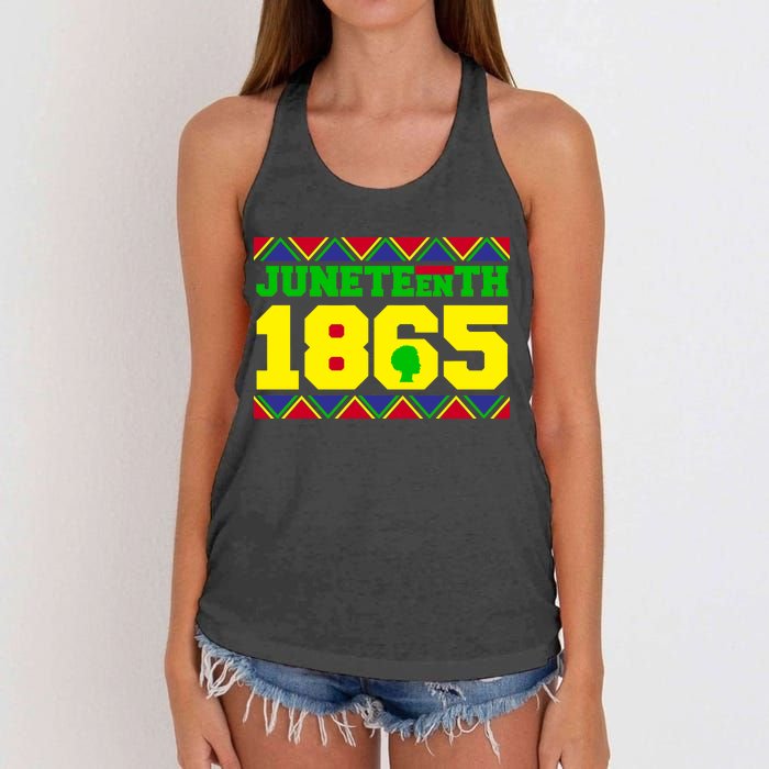 Juneteenth 1865 Independence Day Women's Knotted Racerback Tank