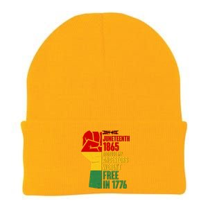 Juneteenth 1865 My Ancestors Weren't Free in 1776 Protest Fist Knit Cap Winter Beanie