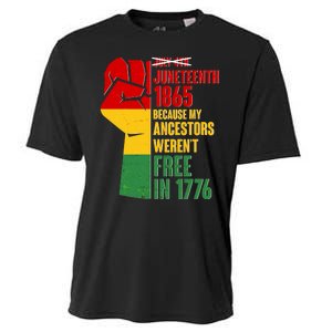 Juneteenth 1865 My Ancestors Weren't Free in 1776 Protest Fist Cooling Performance Crew T-Shirt