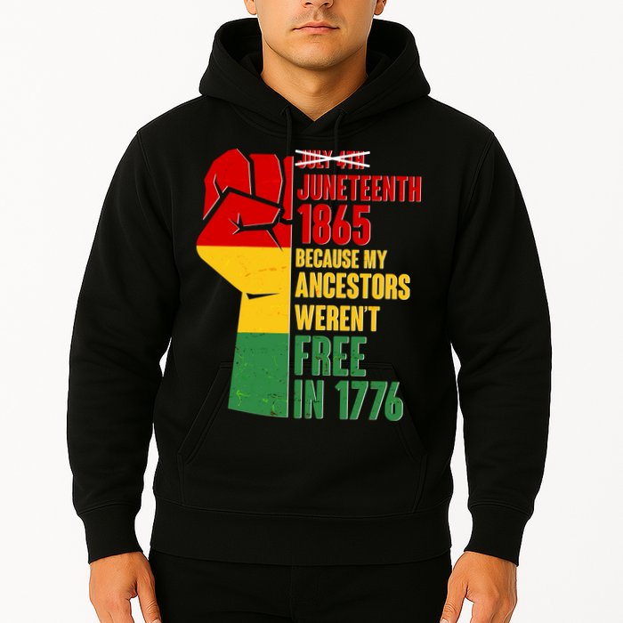 Juneteenth 1865 My Ancestors Weren't Free in 1776 Protest Fist Hoodie