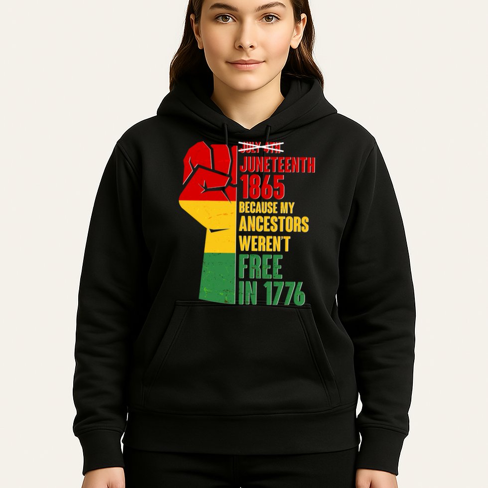 Juneteenth 1865 My Ancestors Weren't Free in 1776 Protest Fist Hoodie