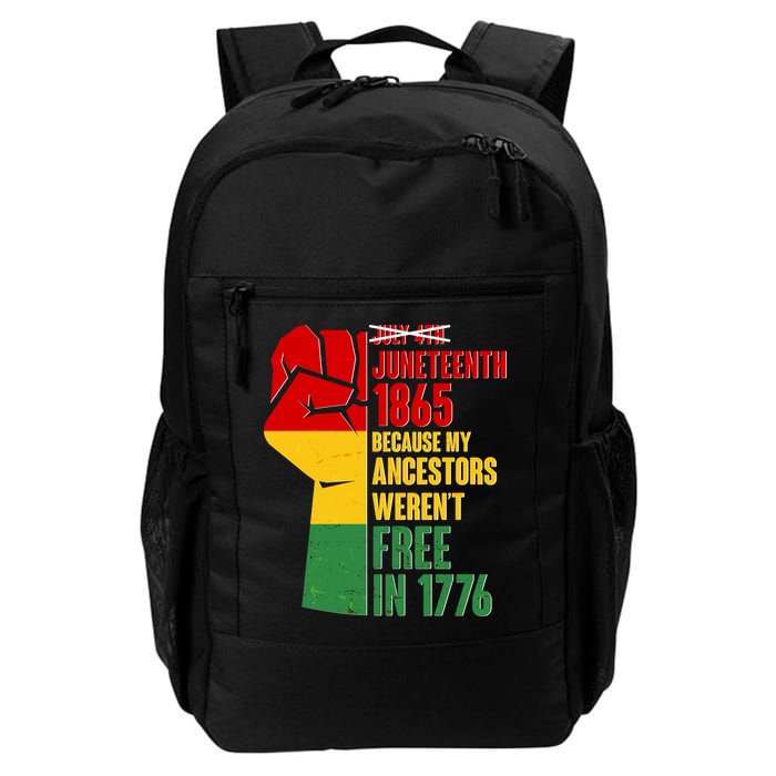 Juneteenth 1865 My Ancestors Weren't Free in 1776 Protest Fist Backpack
