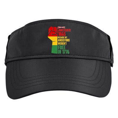 Juneteenth 1865 My Ancestors Weren't Free in 1776 Protest Fist Adult Drive Performance Visor