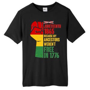 Juneteenth 1865 My Ancestors Weren't Free in 1776 Protest Fist Tall Fusion ChromaSoft Performance T-Shirt