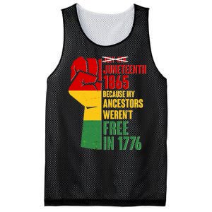 Juneteenth 1865 My Ancestors Weren't Free in 1776 Protest Fist Mesh Reversible Basketball Jersey Tank