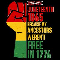Juneteenth 1865 My Ancestors Weren't Free in 1776 Protest Fist Baby Bodysuit