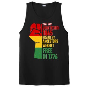 Juneteenth 1865 My Ancestors Weren't Free in 1776 Protest Fist PosiCharge Competitor Tank