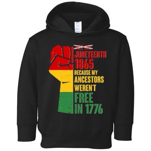 Juneteenth 1865 My Ancestors Weren't Free in 1776 Protest Fist Toddler Hoodie