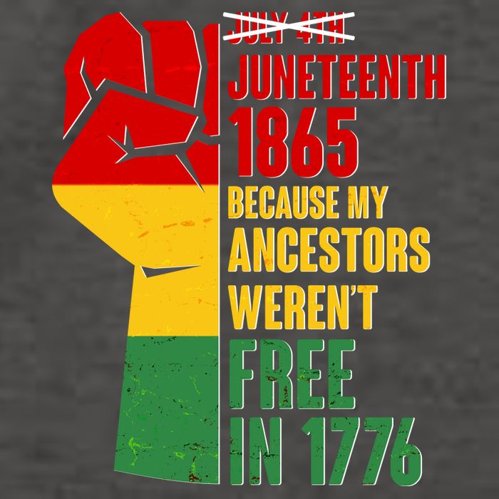 Juneteenth 1865 My Ancestors Weren't Free in 1776 Protest Fist Vector Backpack