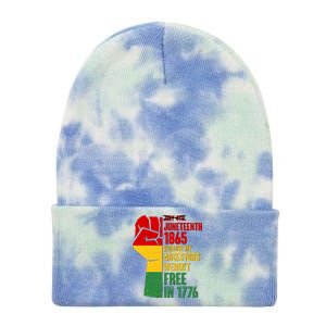 Juneteenth 1865 My Ancestors Weren't Free in 1776 Protest Fist Tie Dye 12in Knit Beanie